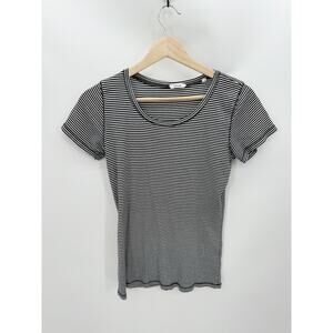 OPUS Black White Somira Stripe Short Sleeve Tee Shirt Women's Size 40